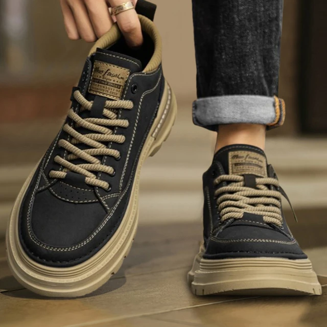 康奈冬季男鞋2025秋冬新款流行高帮靴男士英伦风格中帮男工鞋
