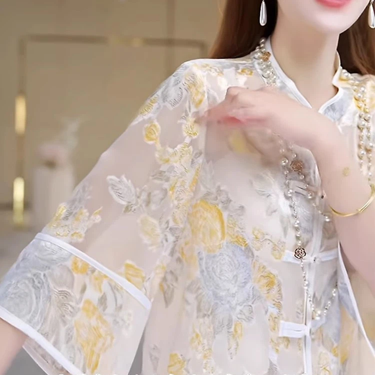 国风薄款防晒外套2025春夏款新中式绣花气质小衫I减龄百搭女上衣