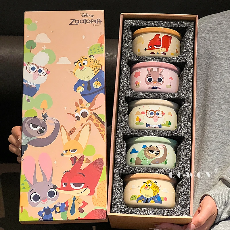 疯狂动物城朱迪尼克米饭碗釉下彩餐具礼盒碗家用高颜值中秋礼物品