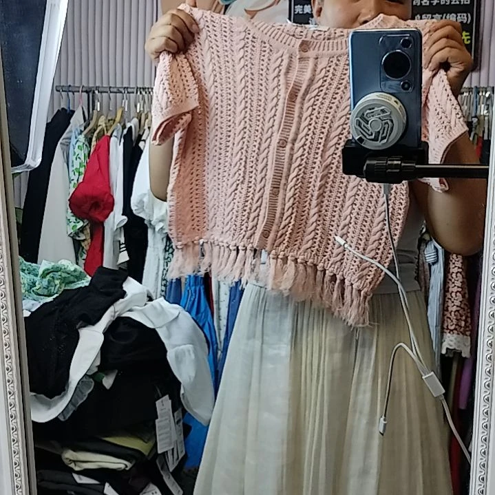 维纶氨纶针织镂空M码上衣