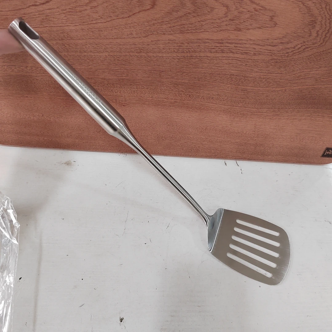 不锈钢平铲炒菜铲烙饼煎肉铲子抽空把手不烫手