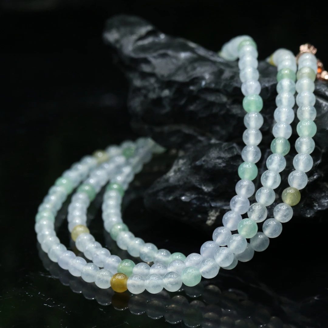 14天然缅甸翡翠A货冰珠链/100064/上海嘉禾拍卖