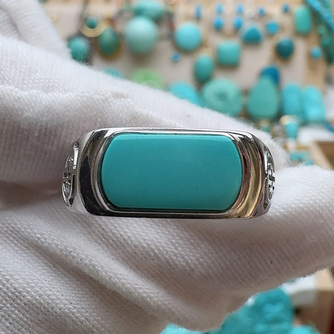 绿松石珠宝奇石银S925镶嵌