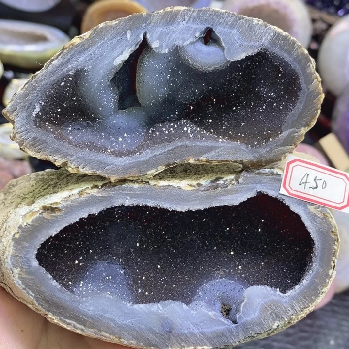 未镶嵌珠宝半成品紫晶黑晶盆