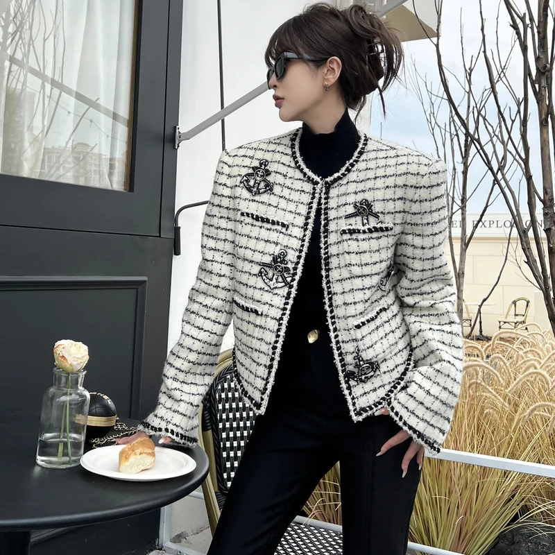 GUAGUA小众欧货纳塞斯秋冬创意船锚元素外套外套买手店设计款566C