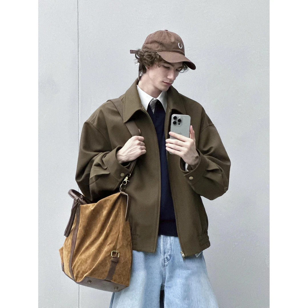 男装2025新款秋季男士夹克潮流短款廓形外套潮牌男生上衣