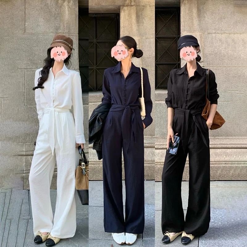 2025年早秋新款韩版时尚纯色高级感两件套女洋气休闲设计感套装潮