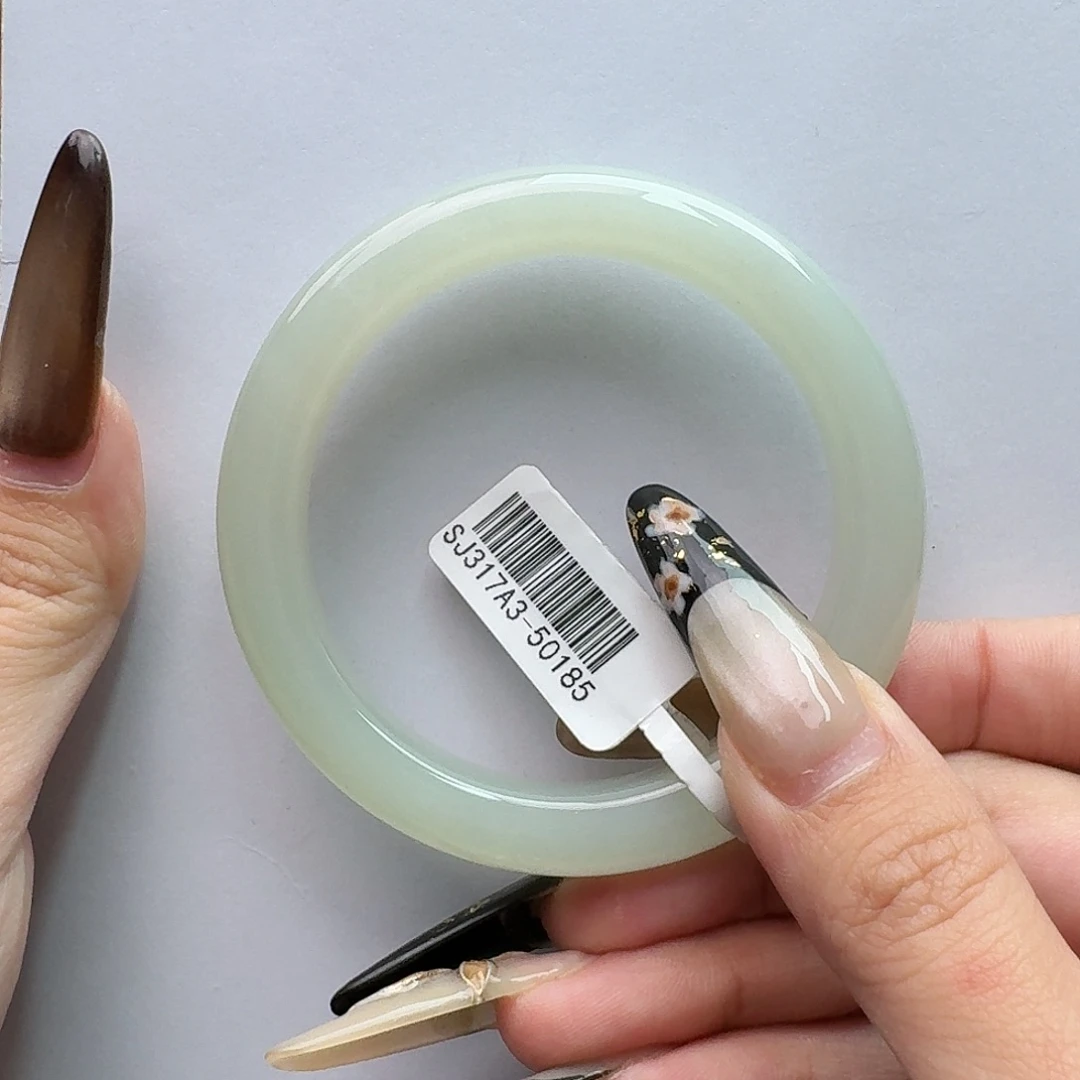 和田玉未镶嵌手镯高冰浅晴水55/56