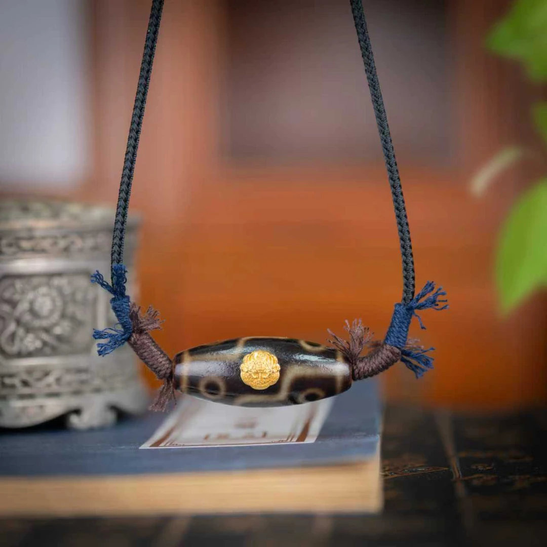 (灵魅)18K金 黑金九眼 十二手拉壶吊坠精工镶嵌吊坠