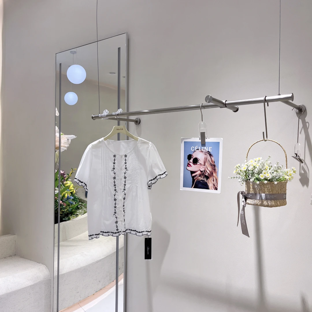 艾然夏季上新刺绣圆领开衫韩系百搭休闲6181