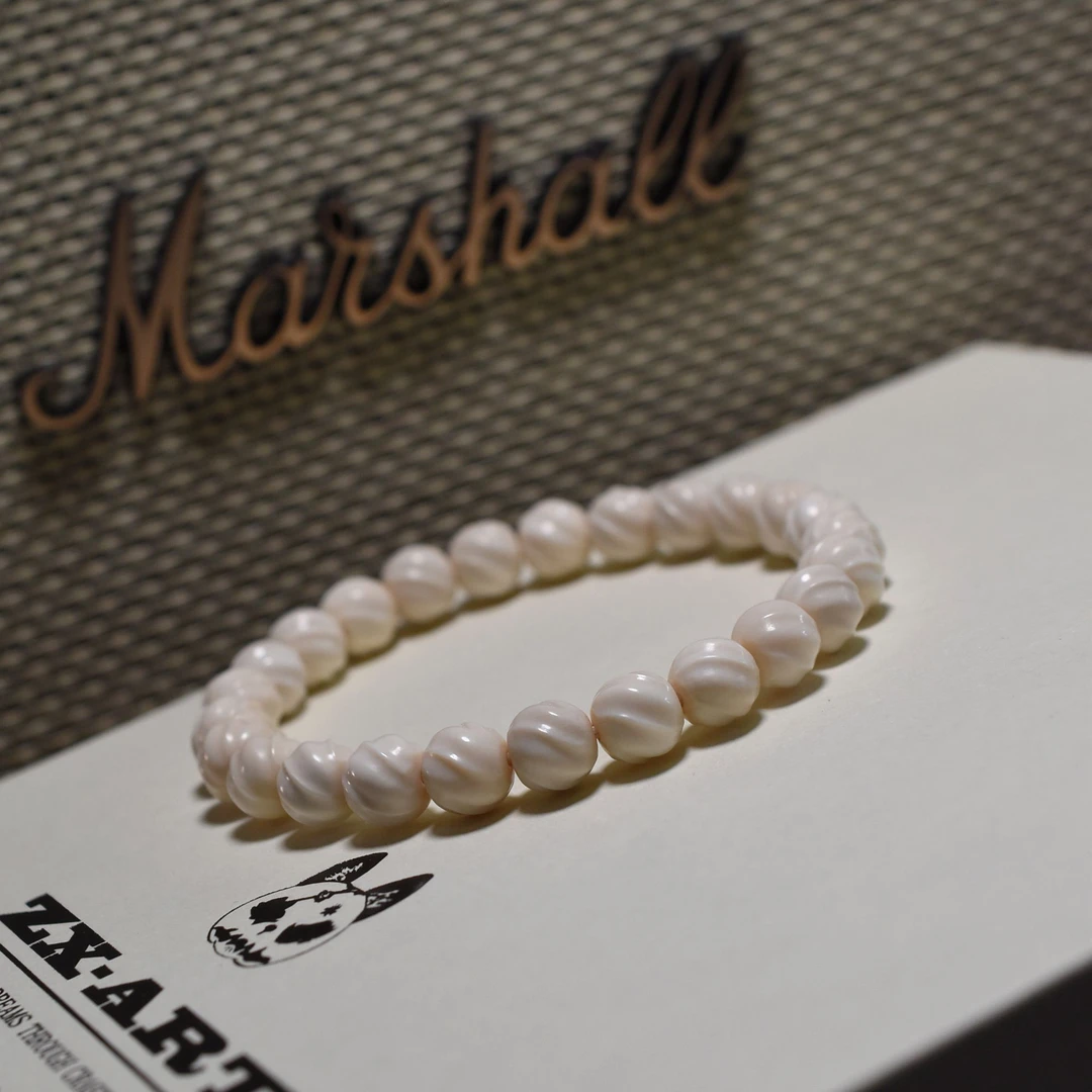 子向《玄云》手刀扭刻 保真天然猛犸牙 牙雕 手串