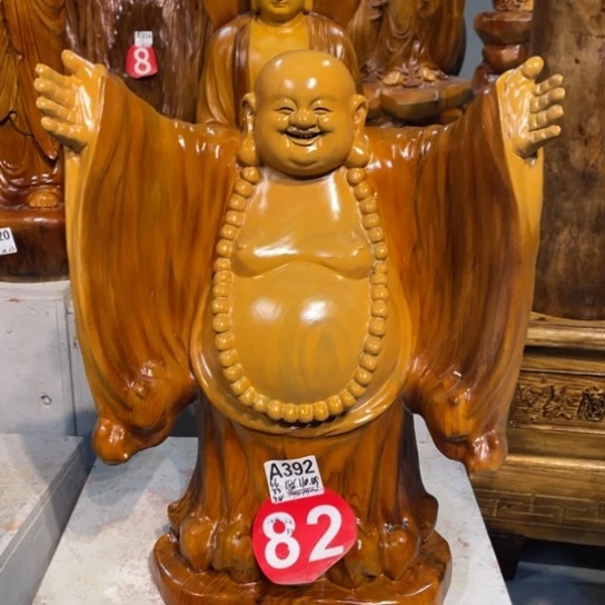 香樟木雕刻人物摆件