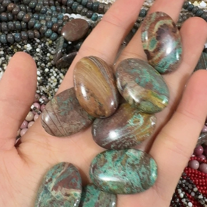 玛瑙/玉髓合金珠宝半成品3颗20x30彼得蛋形