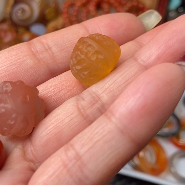【闪购商品】玛瑙/玉髓珠宝半成品未镶嵌核桃珠