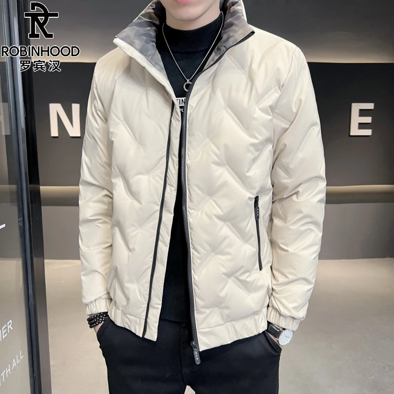 罗宾汉/ROBINHOOD轻薄棉服男士冬季潮牌休闲防风御寒立领保暖外套