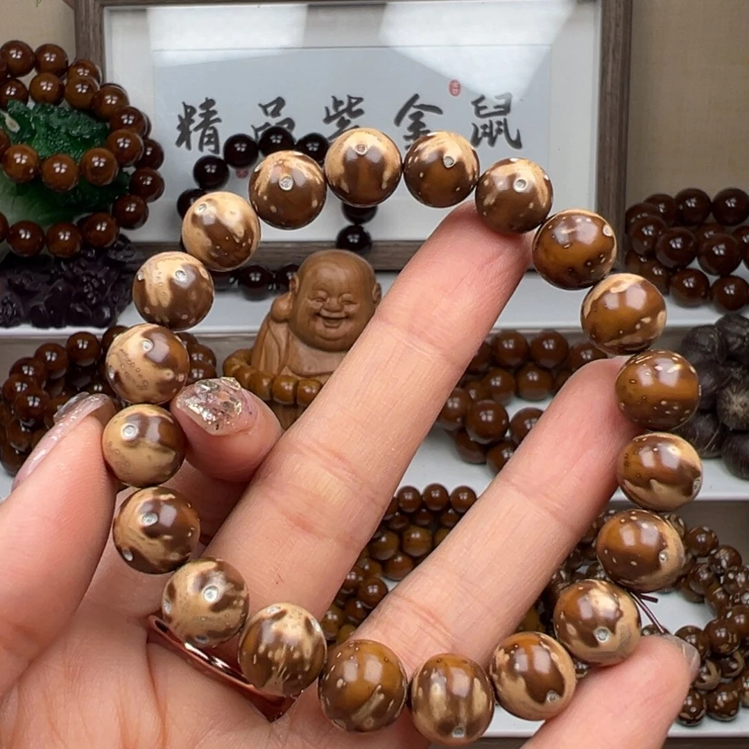 紫金鼠手串小***～卡10.6半实心熊猫