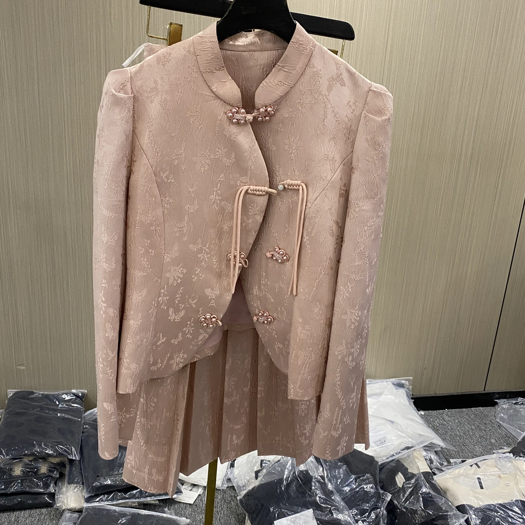 【JY】春季清仓纯色下摆设计短款减龄两件套装