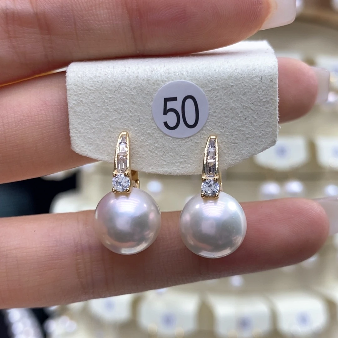 淡水珍珠耳饰银S925镶嵌