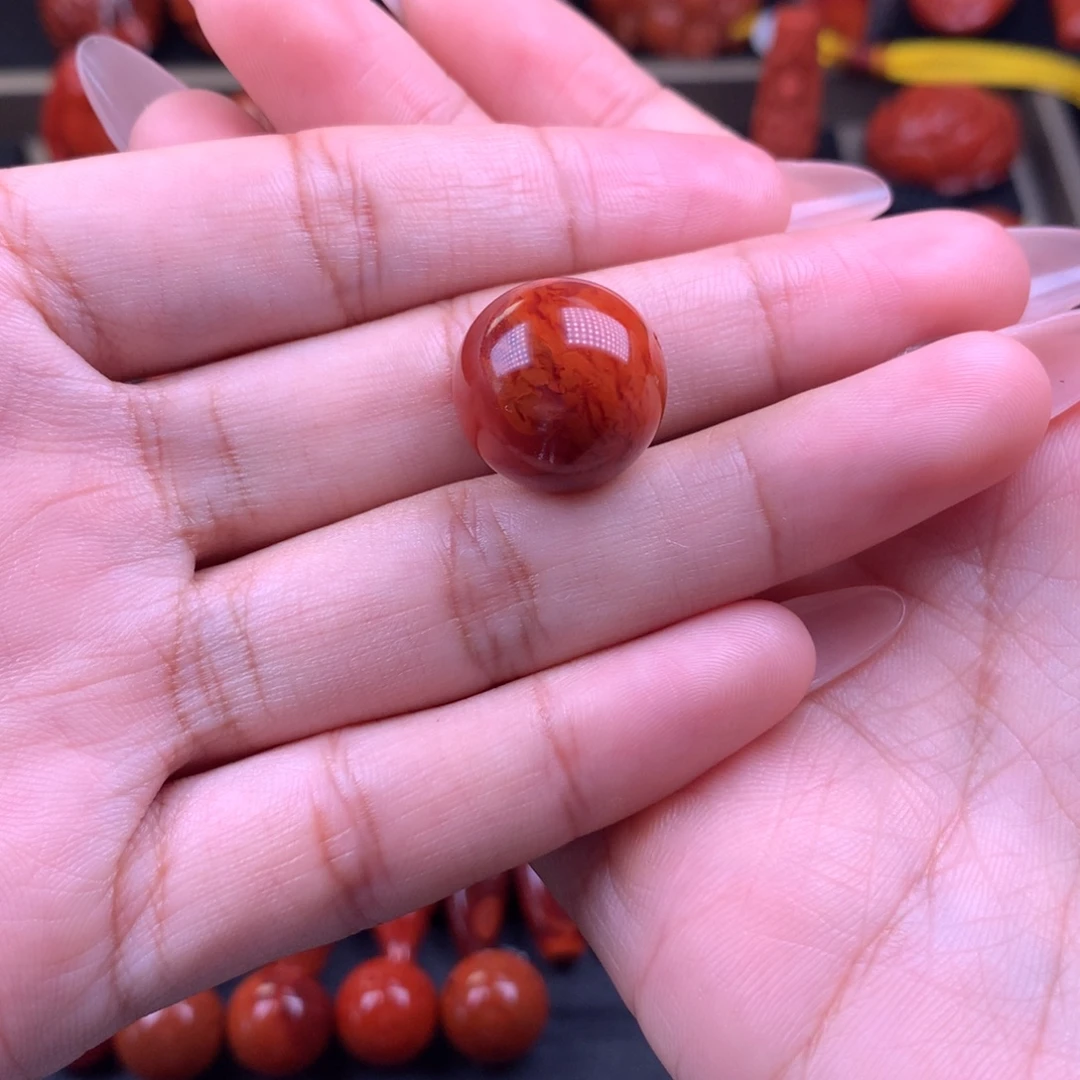 南红玛瑙未镶嵌圆珠16+