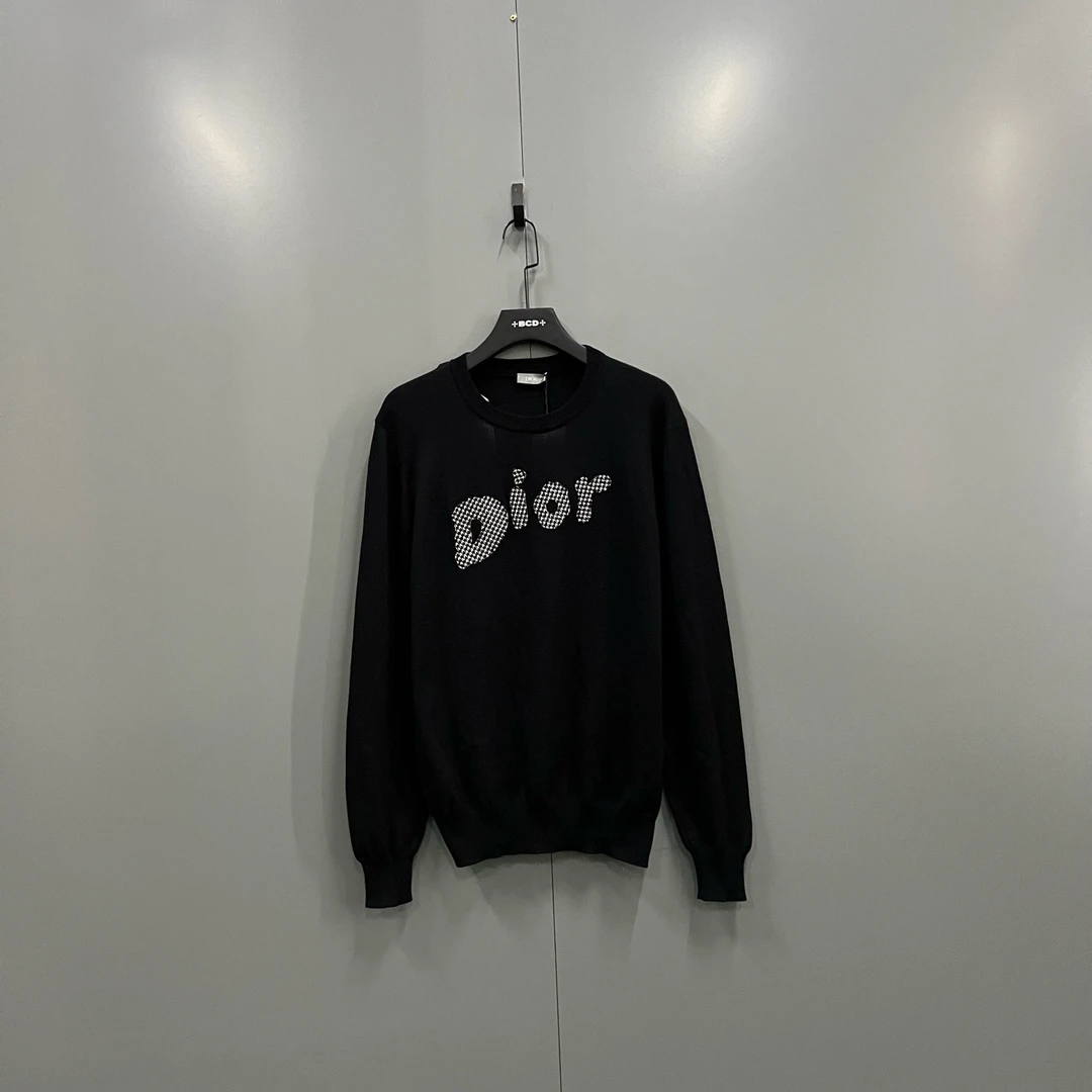 99新 DIOR/迪奥 h926 正面嵌花logo针织衫 L码/700259