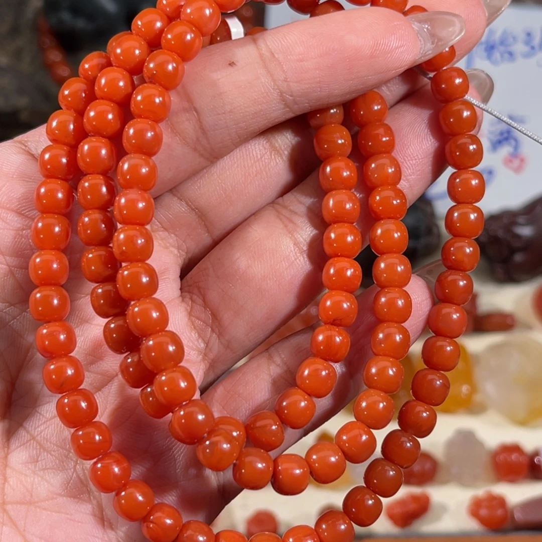 南红玛瑙未镶嵌冷水河老型多圈6mm
