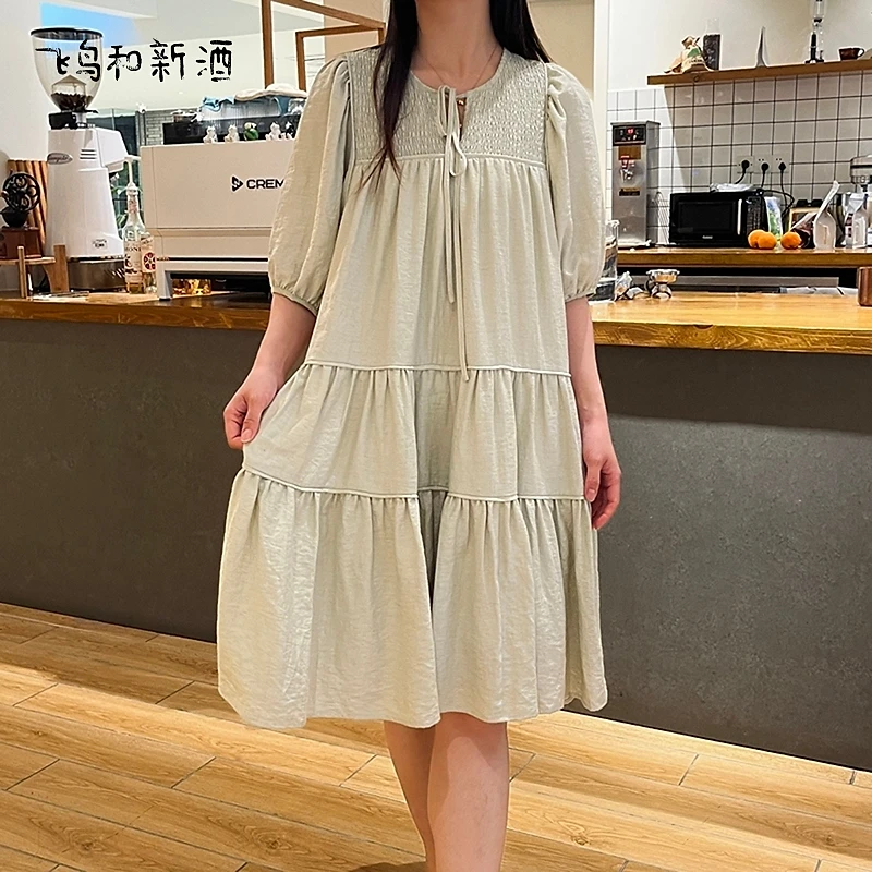 【大瑶】飞鸟和新酒新中式娃娃连衣裙短袖连衣裙FA430182201