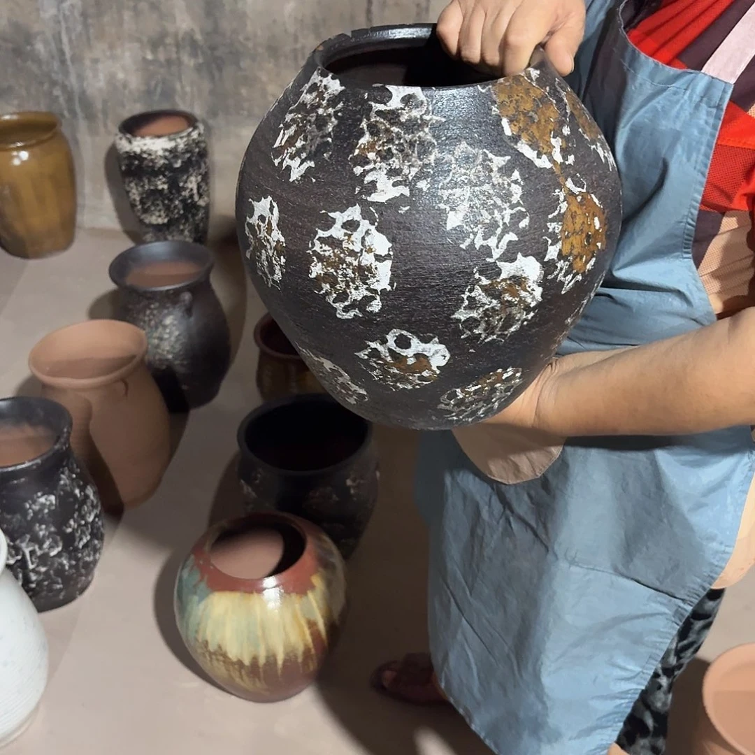 紫砂花盆口15高24