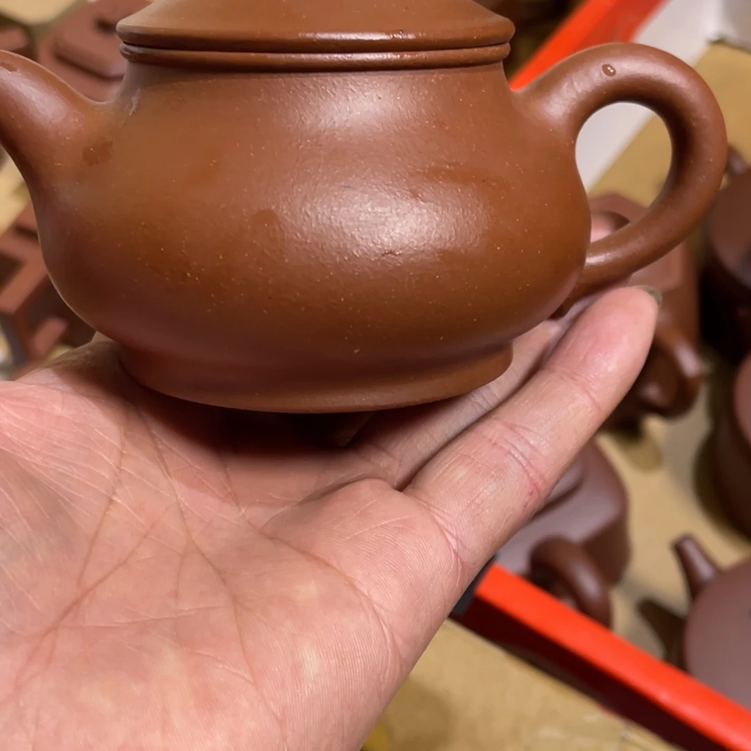 紫砂茶杯爱***麦原矿红降坡微瑕容天容量250cc左右