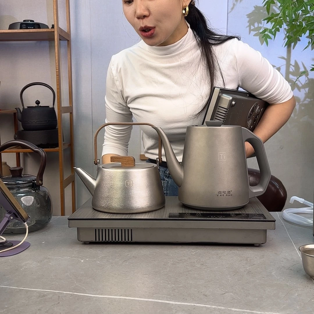灰***灰纯钛微可道纯钛烧水壶煮茶壶