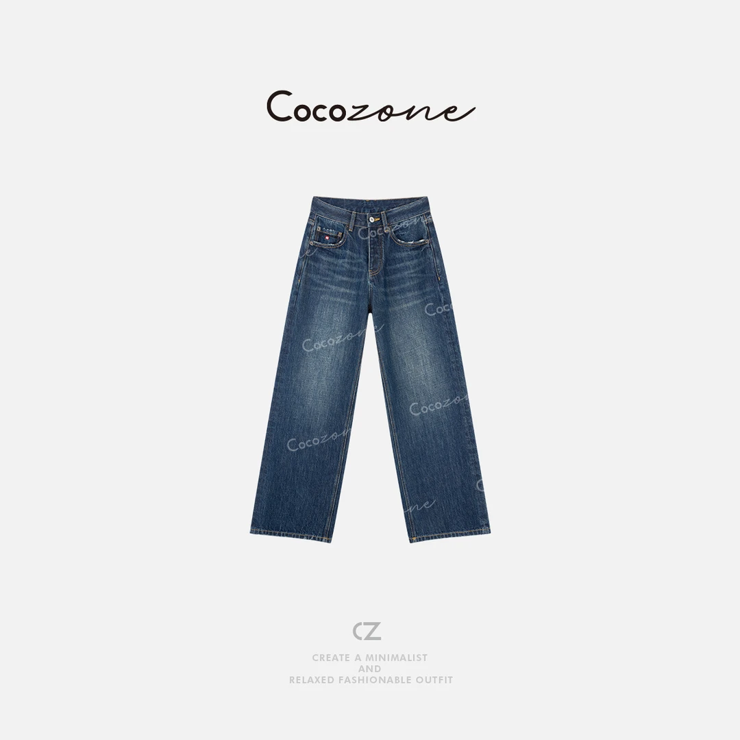 COCO ZONE 刘一一"海洋牛仔"100棉老电影松弛感牛仔裤CD1A1059
