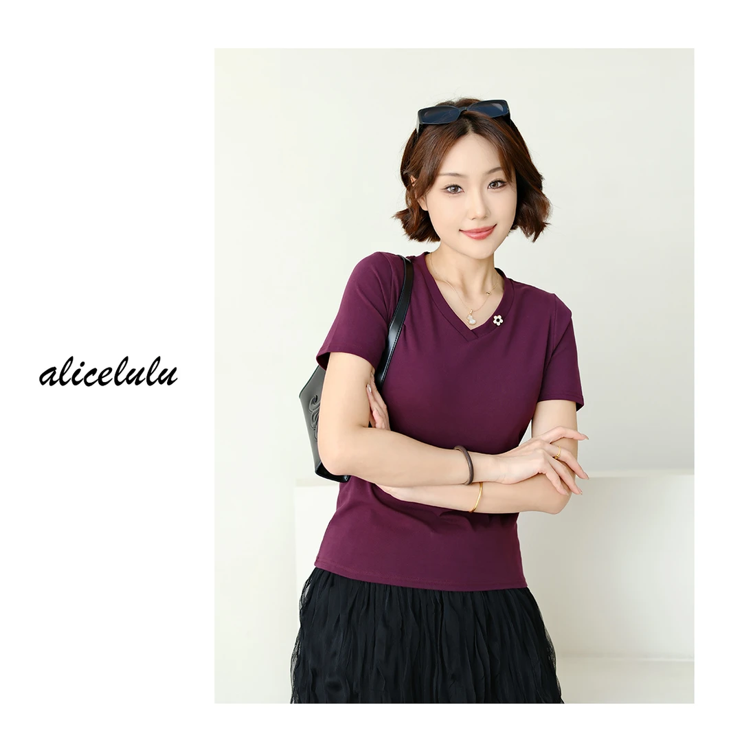 ALICE“绚丽多彩”T恤 小花装饰 显瘦灵动S2142185T