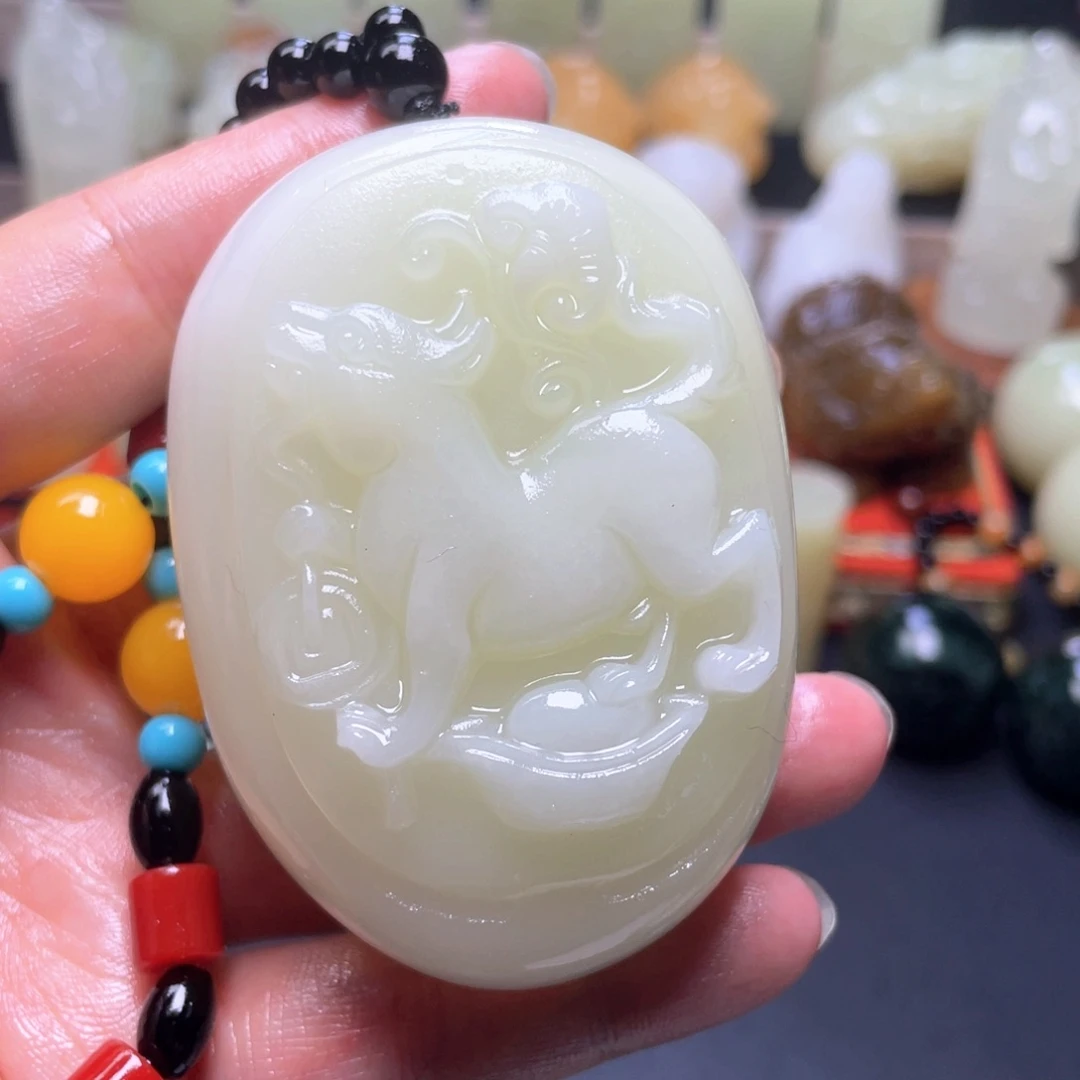 石材方解石手把件