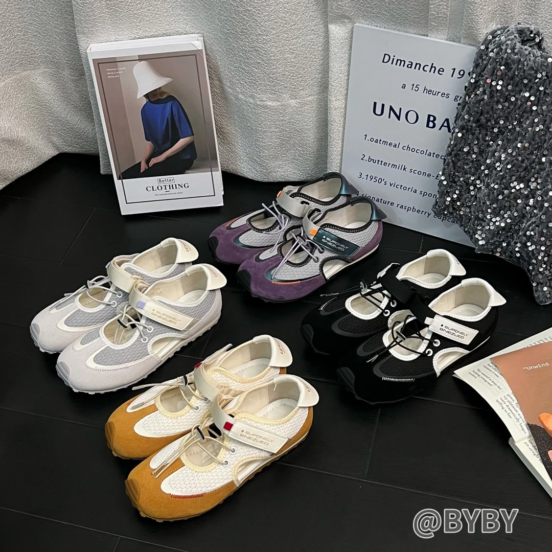 「阿贝贝」复古时尚芭蕾风玛丽珍鞋女夏季新款运动阿甘鞋休闲单鞋潮