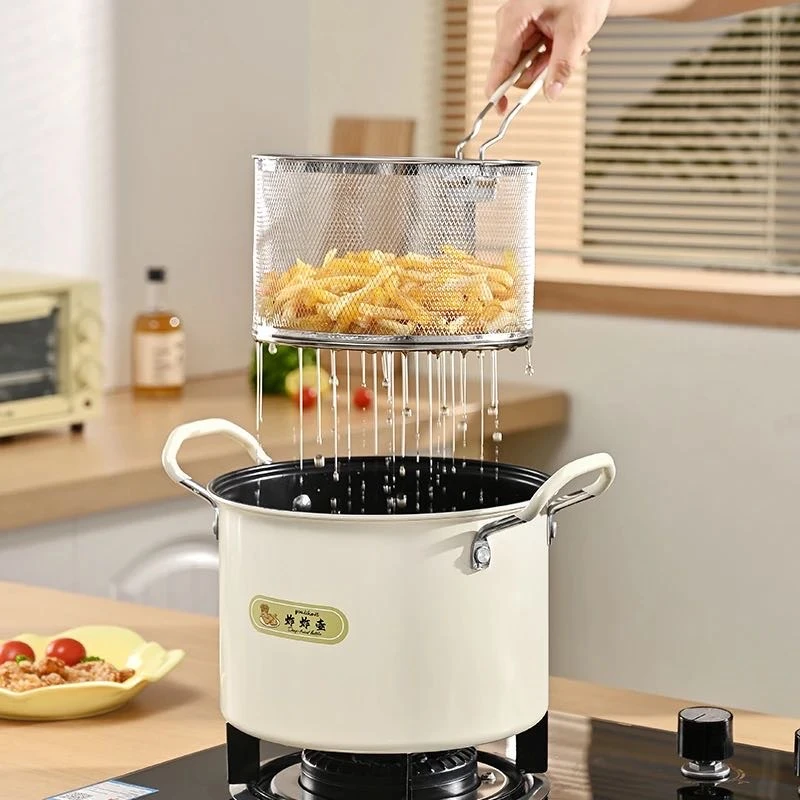 炸炸壶多功能炸锅省油带滤网炸鱼油炸锅电磁炉燃气灶通用不沾油锅