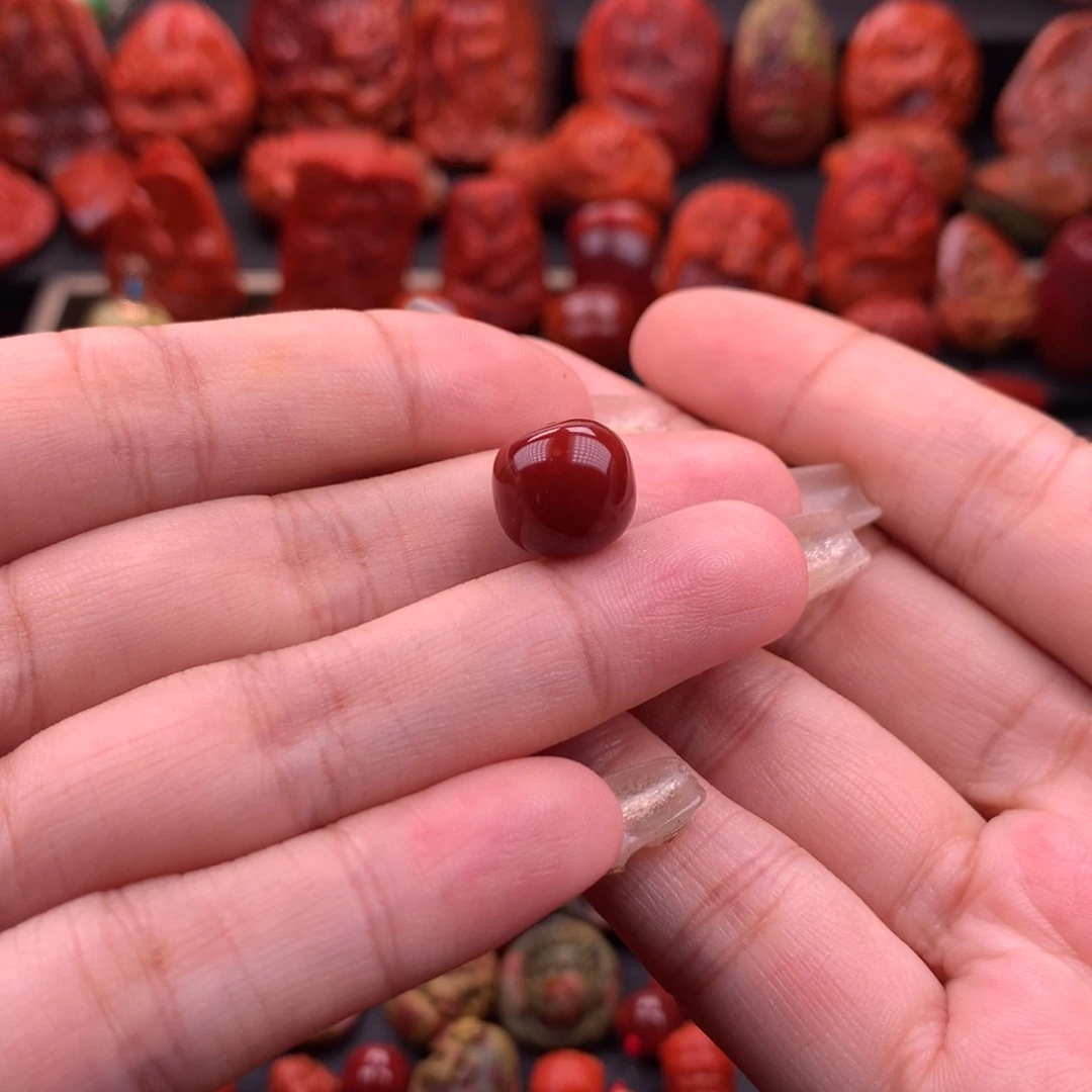 南红玛瑙南红川料原矿牛血火焰老型11.5mm未镶嵌