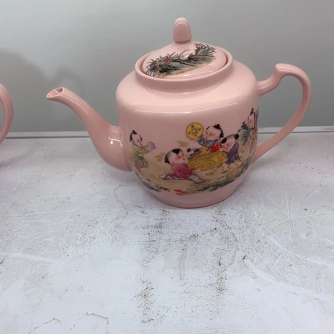 壶陶瓷招财进宝两斤侧把壶红稀稀