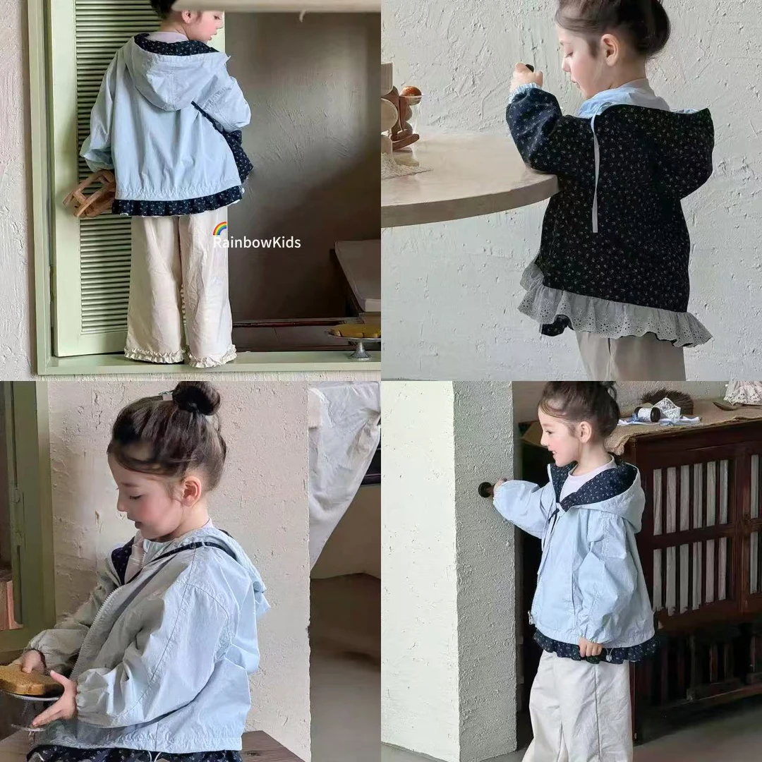 【彩虹家】2025秋款女童韩版外套印花两面穿套装-66174