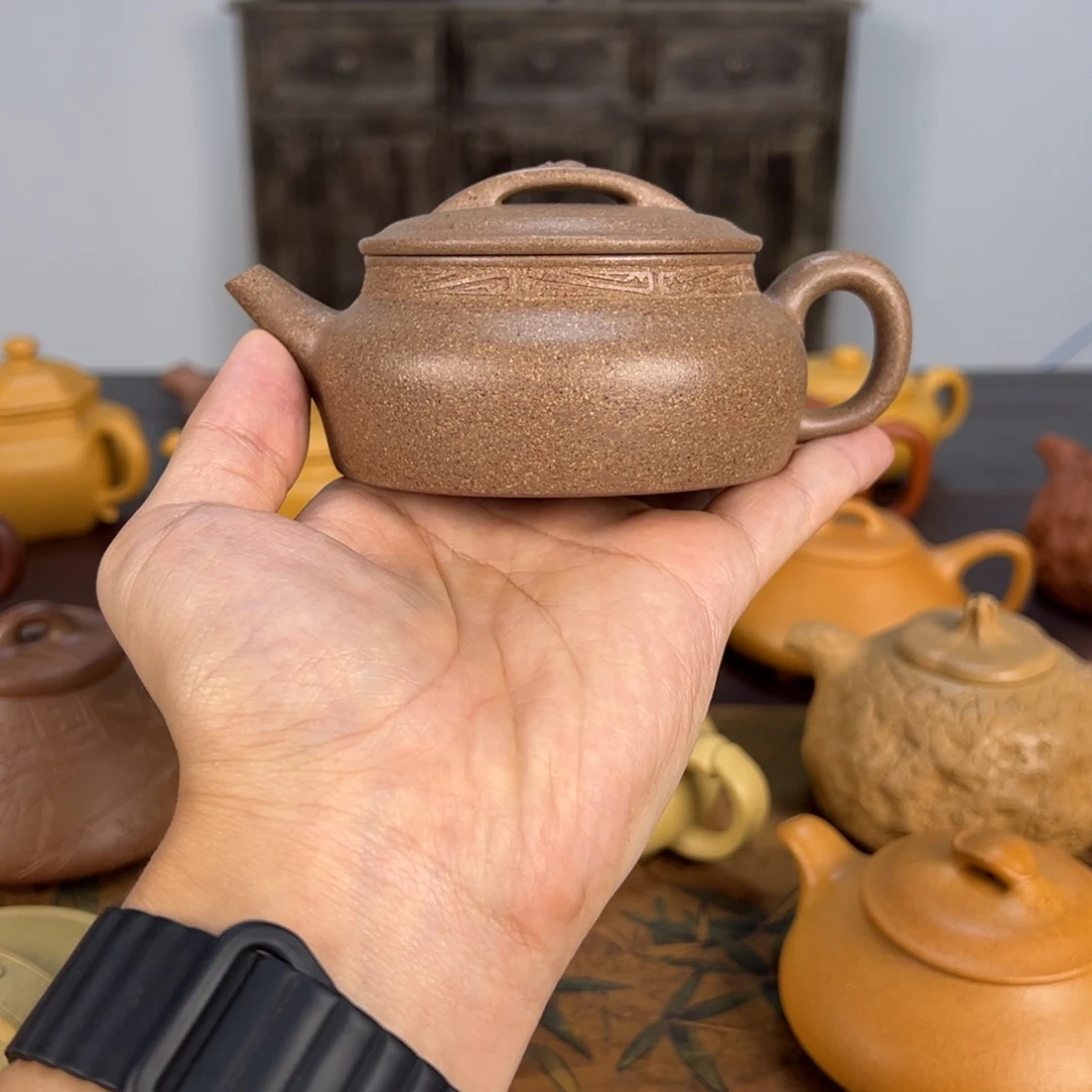 凡***茶壶紫砂桃花泥 汉瓦