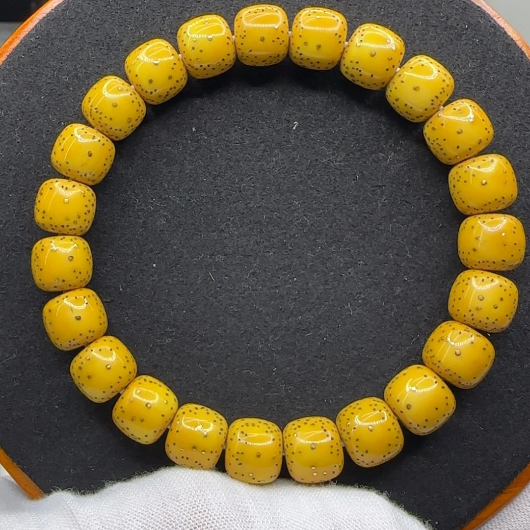 星月菩提手串鸡油黄半臂留白10×9同枝果b1