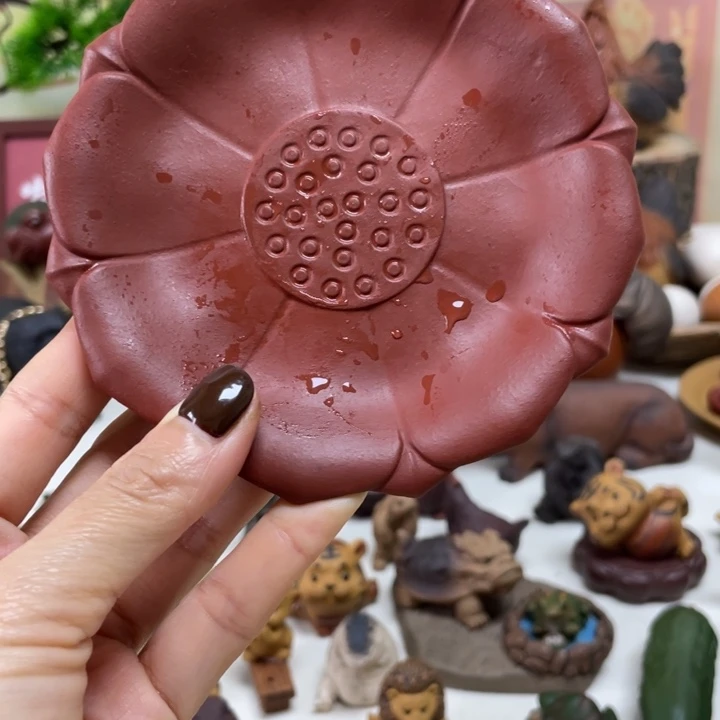 茶宠紫砂紫砂荷叶底座