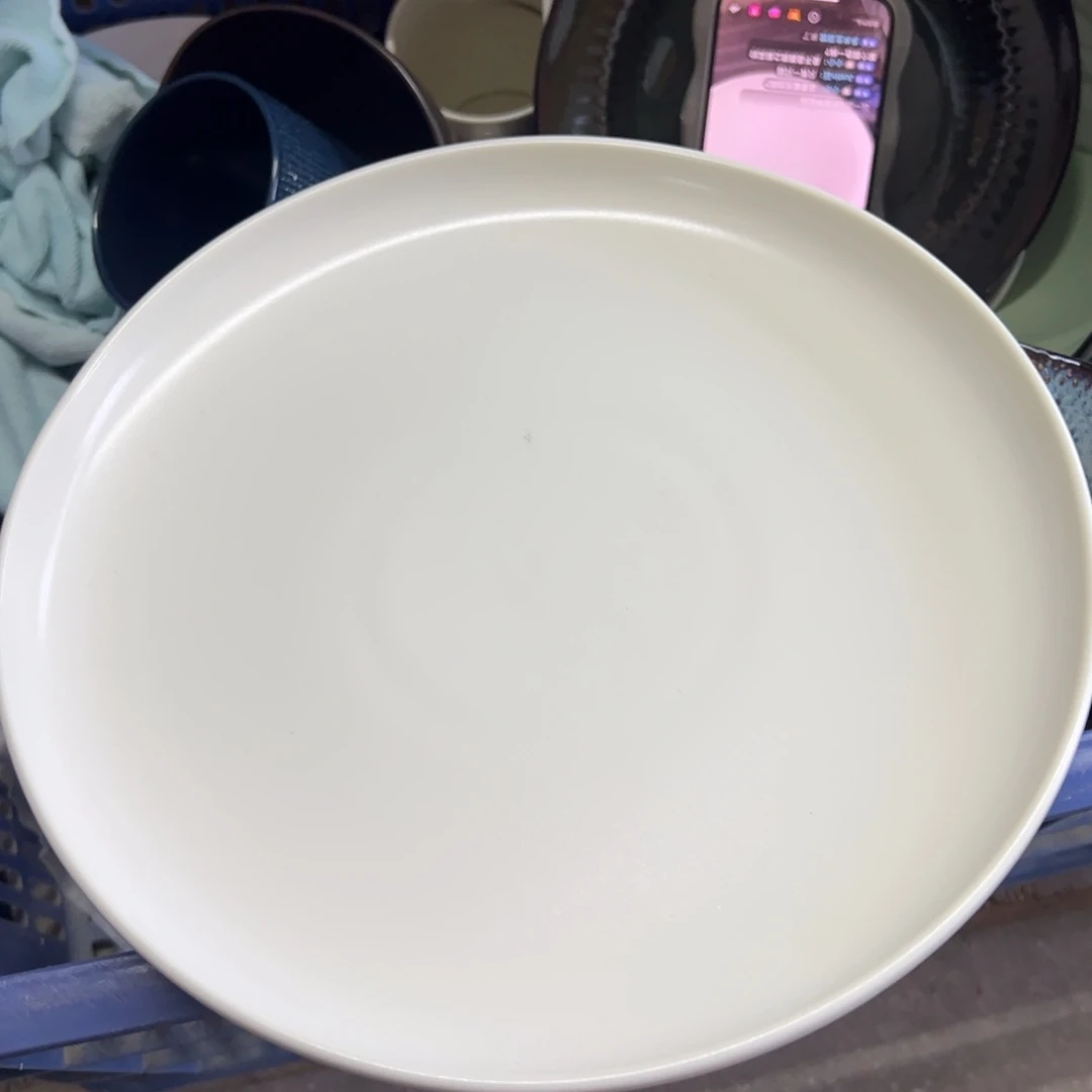 新骨瓷163瑕疵慎拍哑光白10寸高边盘