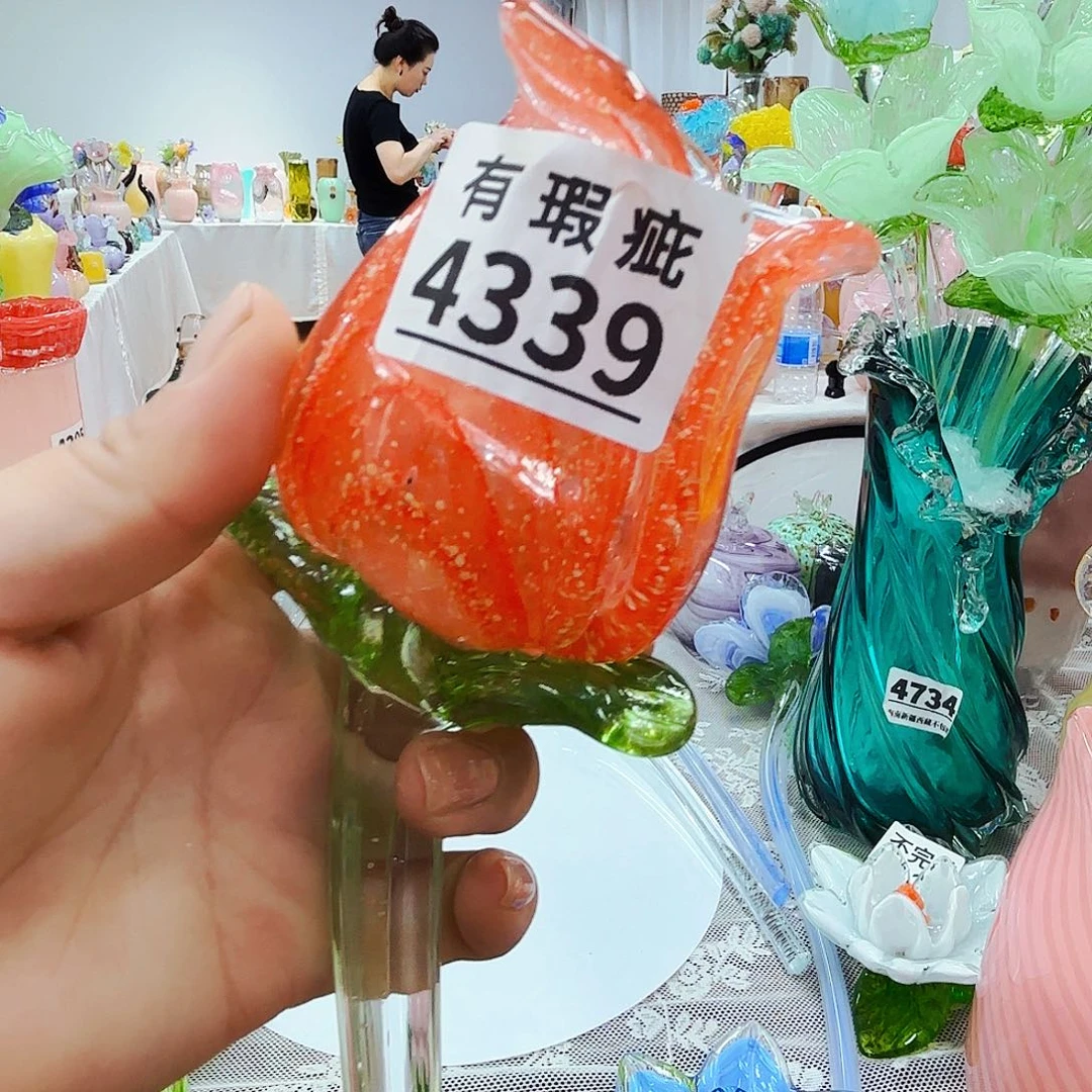 夜光瑕疵退不换琉璃摆件