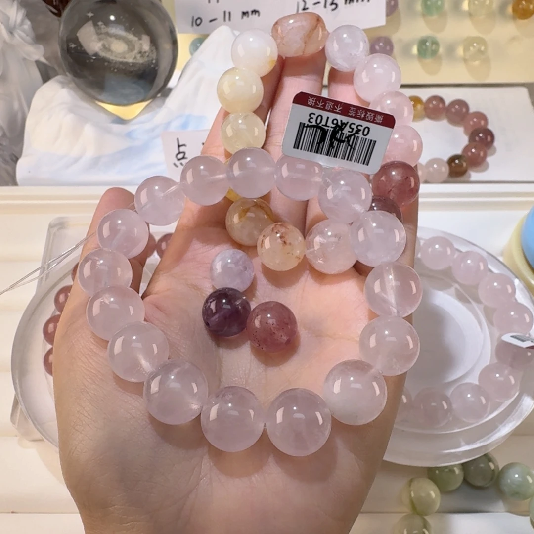 银S925镶嵌手链烟晶