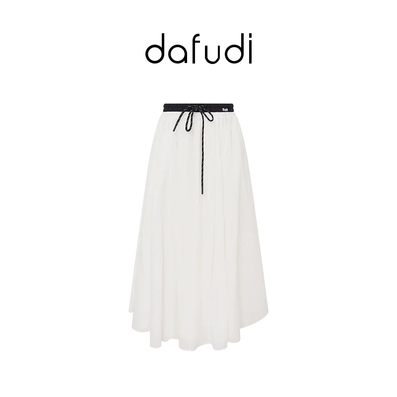 【D】半身裙2025春季新款百搭休闲双腰头设计极简酷飒裙子女A5102