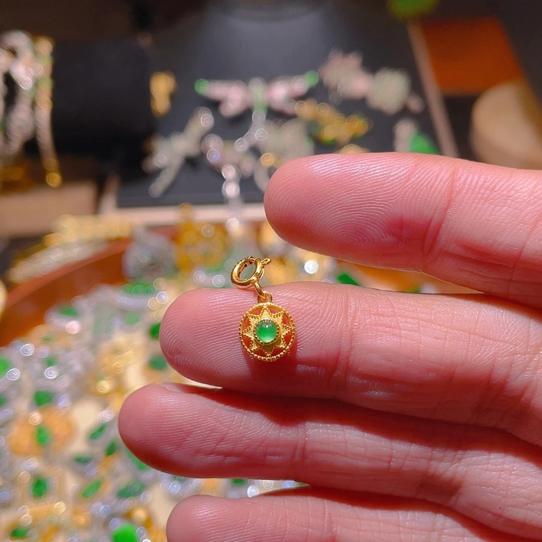 翡翠吊坠(不含链)银S925镶嵌