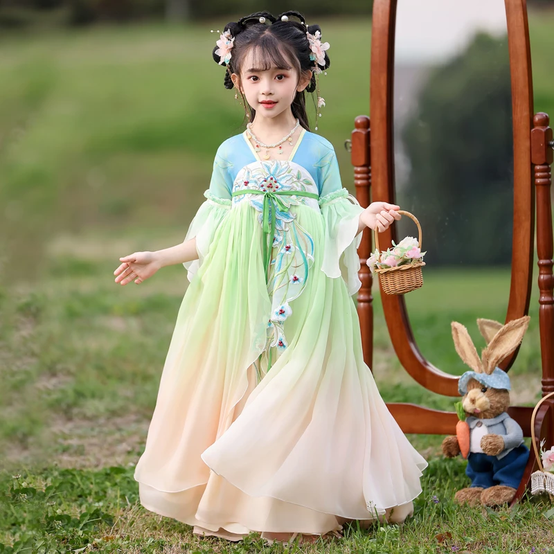 2025年新款古装裙子女夏季襦裙女童夏装国风连衣裙汉服中国风古风