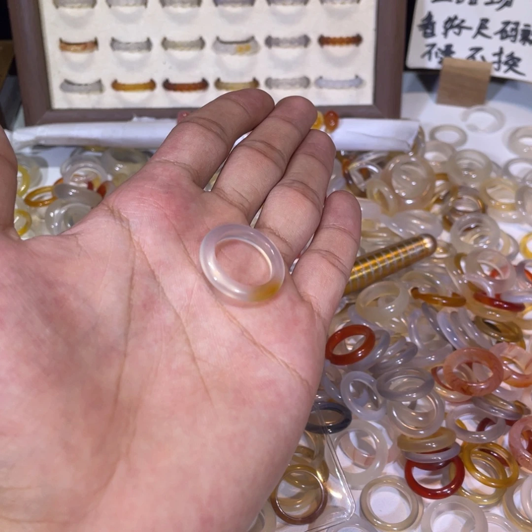 玛瑙/玉髓戒指未镶嵌15号港16