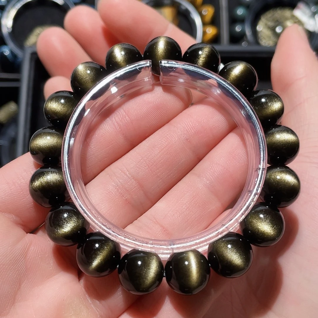 黑曜岩手串未镶嵌