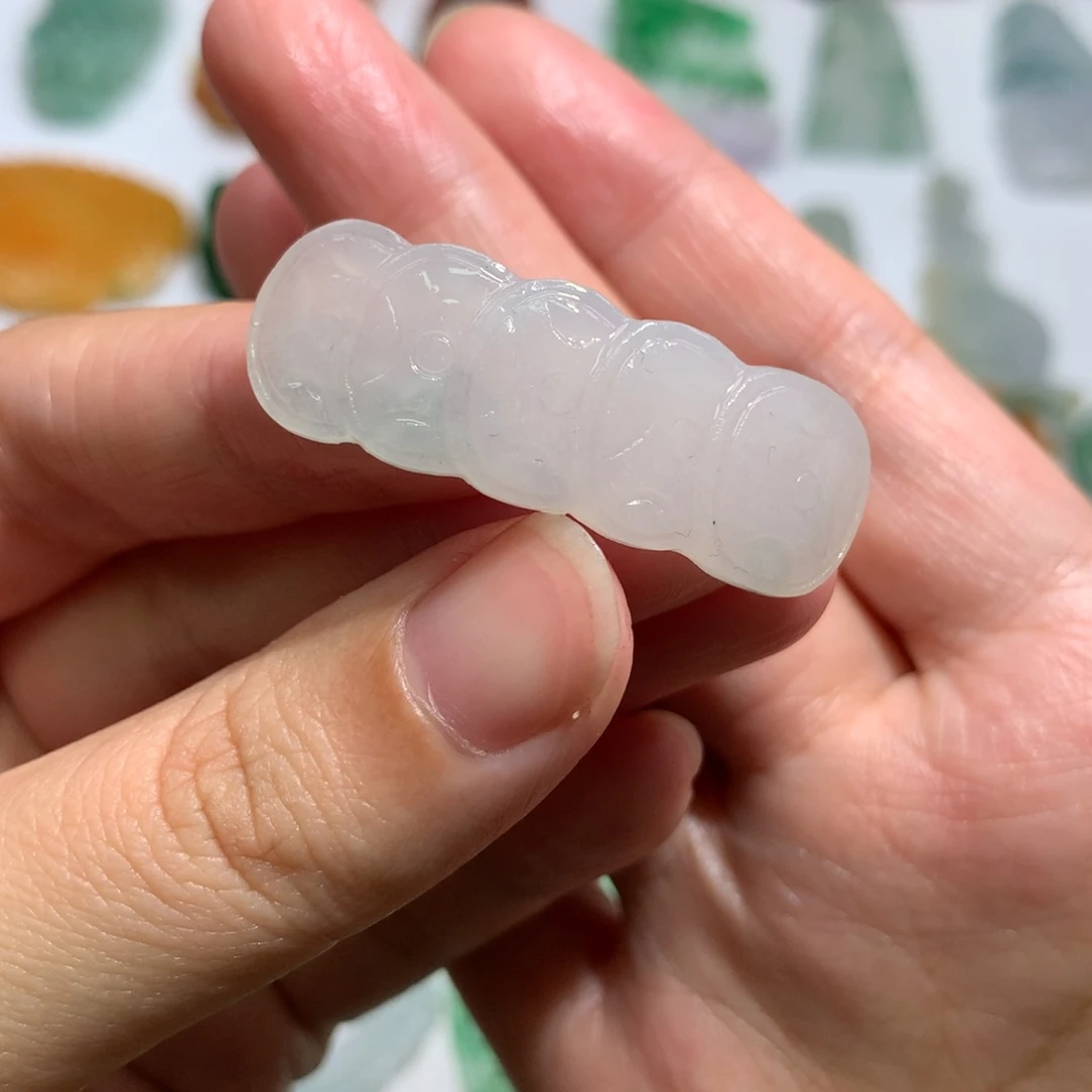 定制翡翠未镶嵌五帝钱手牌