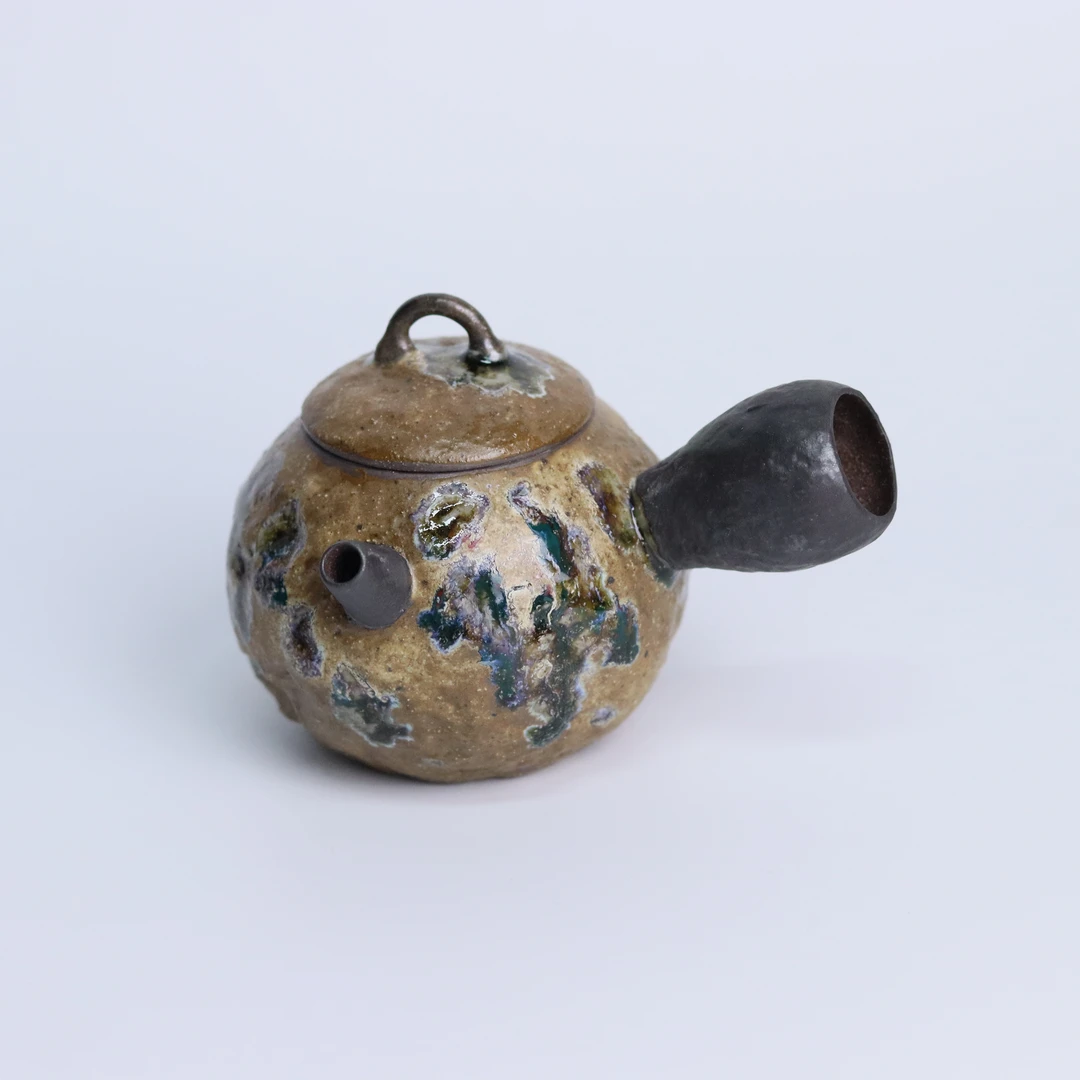 新12135粗陶棕色侧把壶